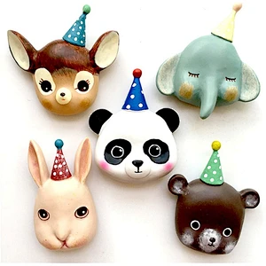 Silicone mold Birthday Hat Elephant Panda Deer Rabbit animal fondant mold