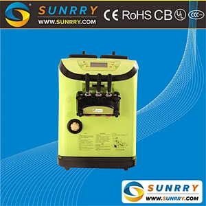 Popular design 2+1 flavors portable Chinese ice cream maker machine with stainless steel mixer