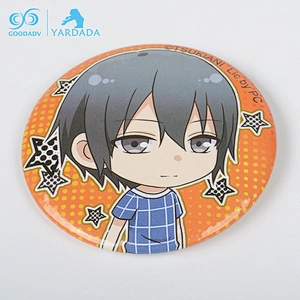 Manufacturer promotion custom company logo cheap anime tinplate pin badge