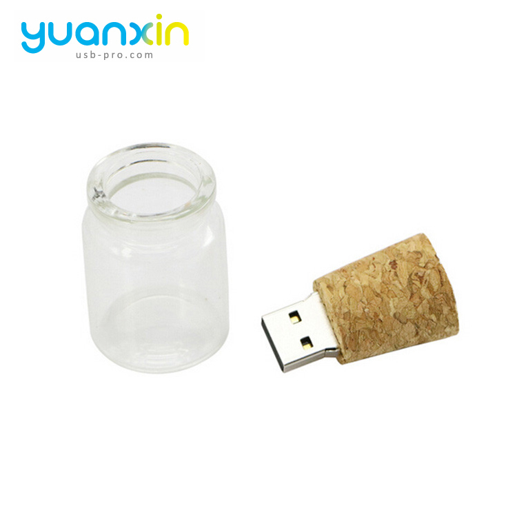 Transparent Glass Bottle Sublimation Usb Flash Stick No Case