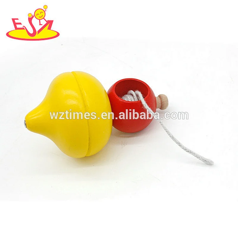 wholesale cheap funny wooden spinning top toy for children W01A308