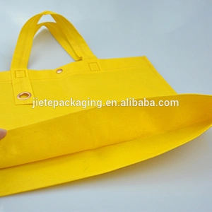 custom order orange, yellow recycled folding non woven reusable shopping bags