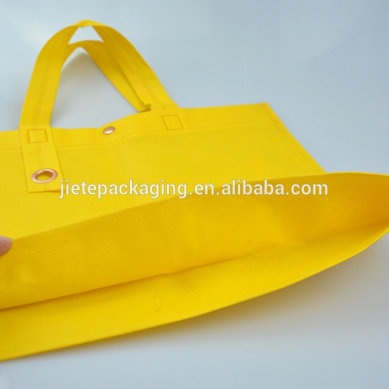 custom order orange, yellow recycled folding non woven reusable shopping bags