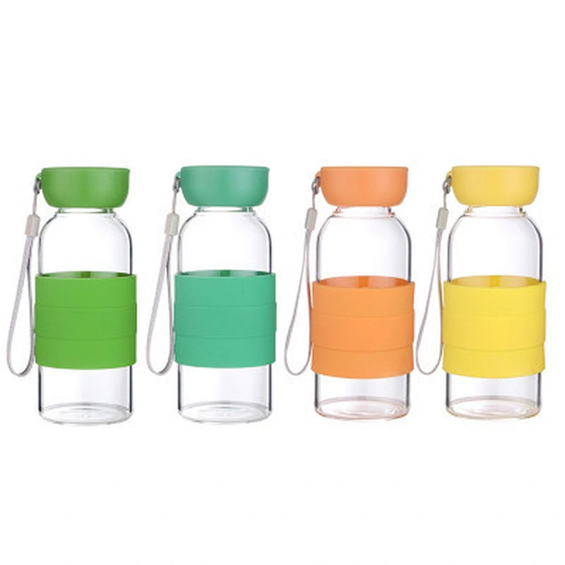 Hot Selling Promotional Gifts Cheap Glass Mug with Silicone Colorful Lady Water Bottle