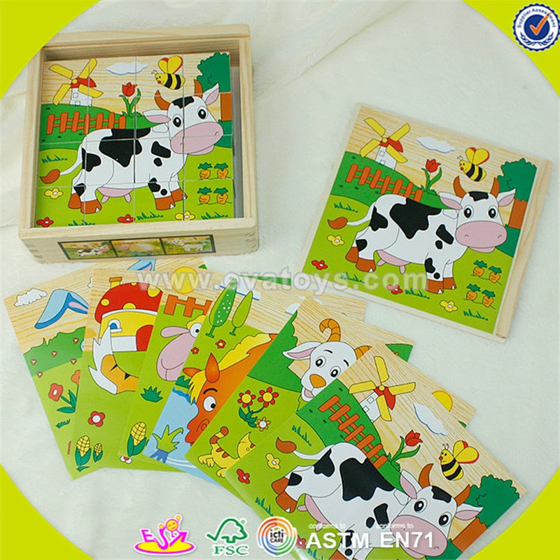 wholesale kids wooden cubic puzzle, cheap baby wooden cubic puzzle, hottest children wooden cubic puzzle W14F038
