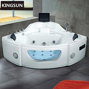 K-8949 Hot Chinese Free Standing Sex Massage Two Person Spa Tub With Video