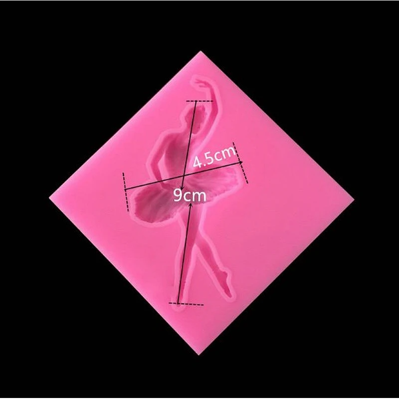 Dancing Ballet Girl Chocolate Cake Fondant Silica Gel Plaster Aromatherapy Decorative Silicone Mould