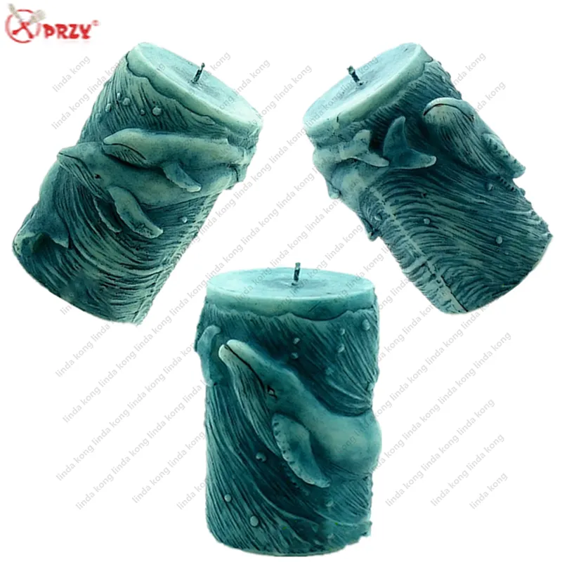Retro 3D Elephant silicone Soap mould rubber Candle Mold Horsehead Silicone dolphin Cake Molds