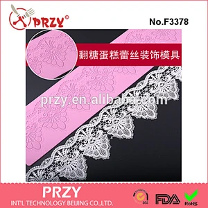 F3378 fondant lace cake decoration mold food grade silicone lace mat barking mold
