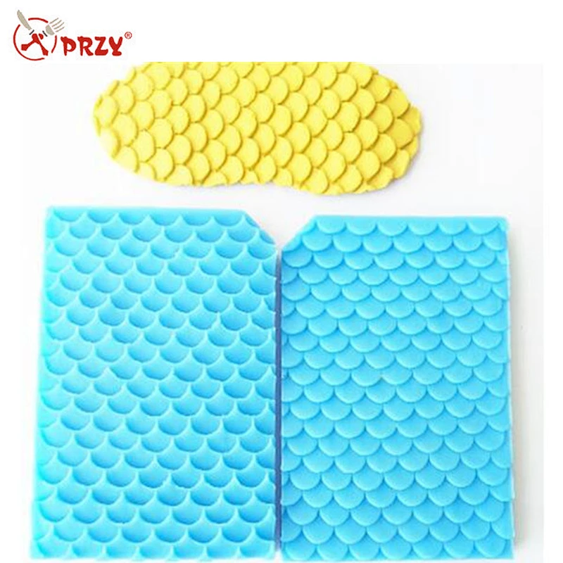 Fish scales decorative fondant mold
