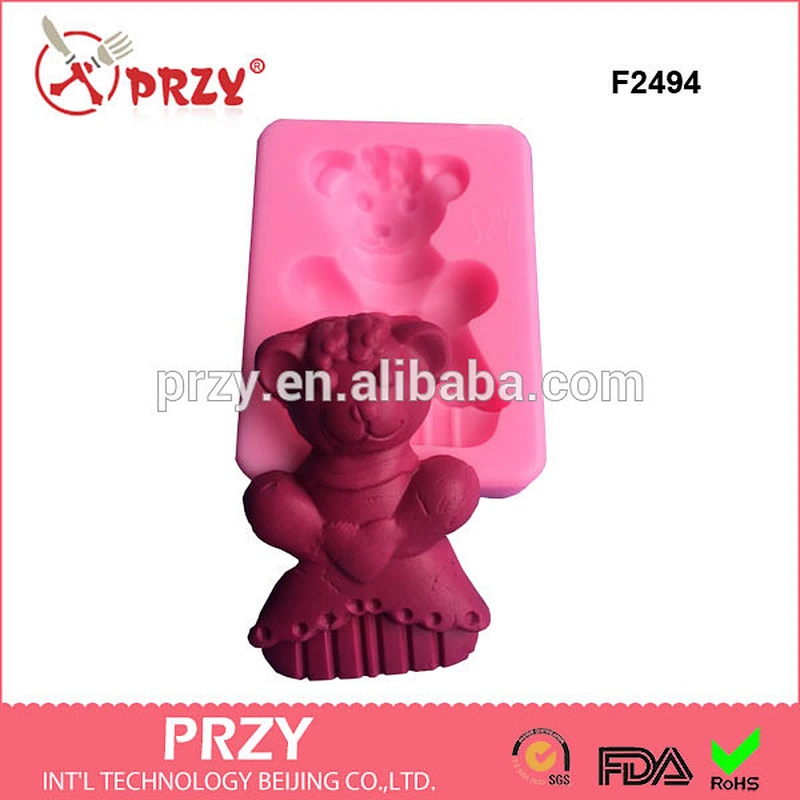 F2494 Novelty! NEW! silicone fondant Winnie bear mold for cake decorating