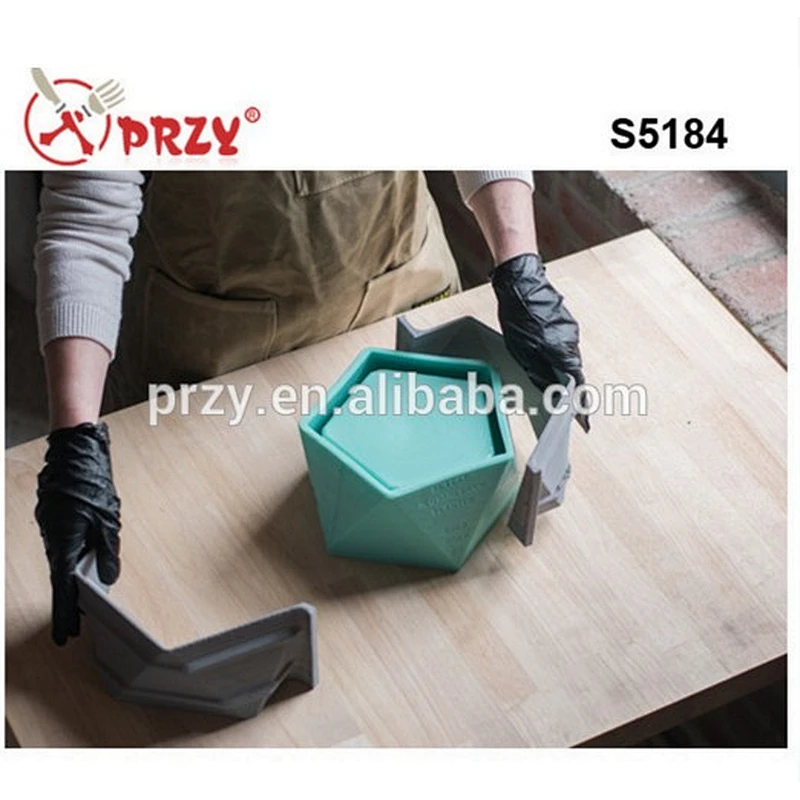 S5184 Silicone concrete Mold cement Reusable Mould 3D vase and planters silicone molds for concrete planter making