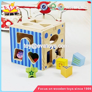 wholesale cheap children wooden educational toys funny shape blocks kids wooden educational toys W12D067