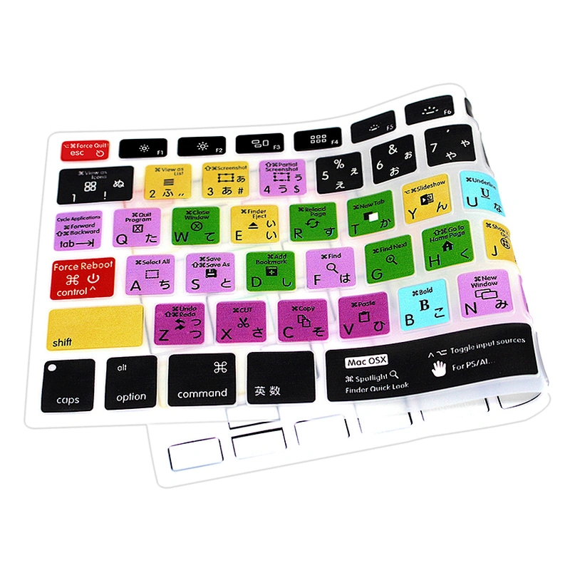 waterproof keyboard protector OSX Shortcut Keyboard Protector for Mac Japanese Laptop Keyboard Skins for macbook pro 13