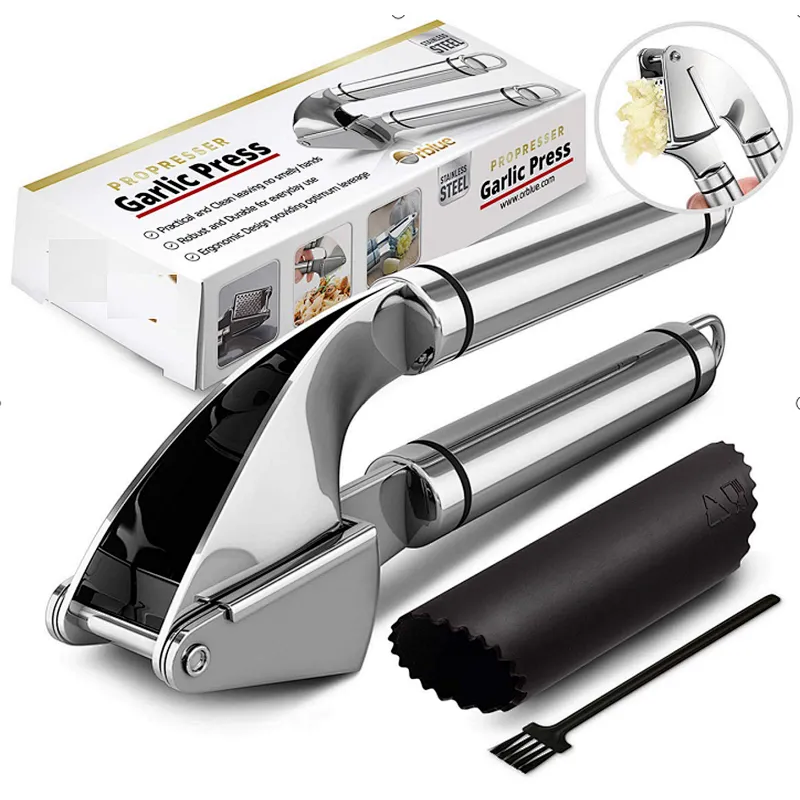 high quality professional industrial manual stainless steel garlic press