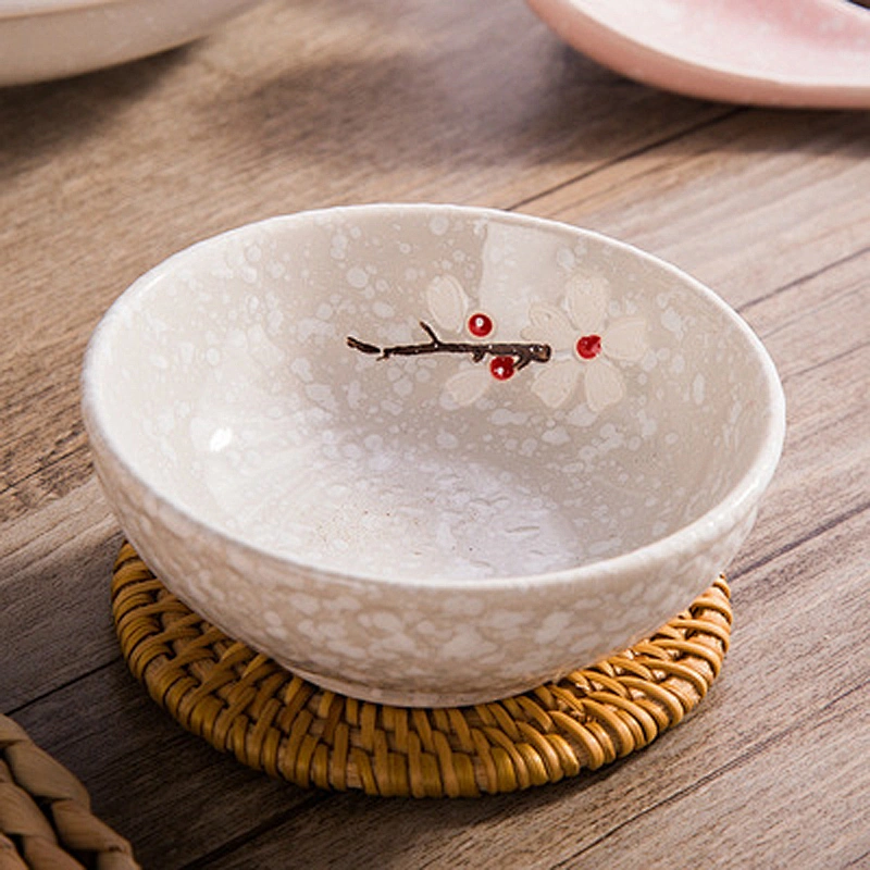 Bone china tableware plate hand-painted flower dish