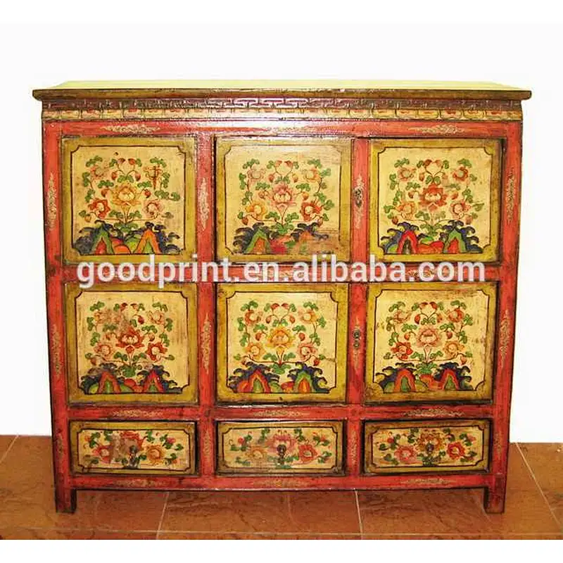 Chinese antique style furniture tibet cabinet