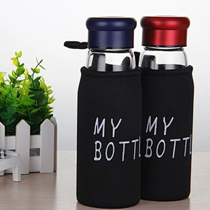 Wholesale Delicate Glass Flask 550ml High Borosilicate Fruit Juice Glass Bottle Quality Transparent Water Cup