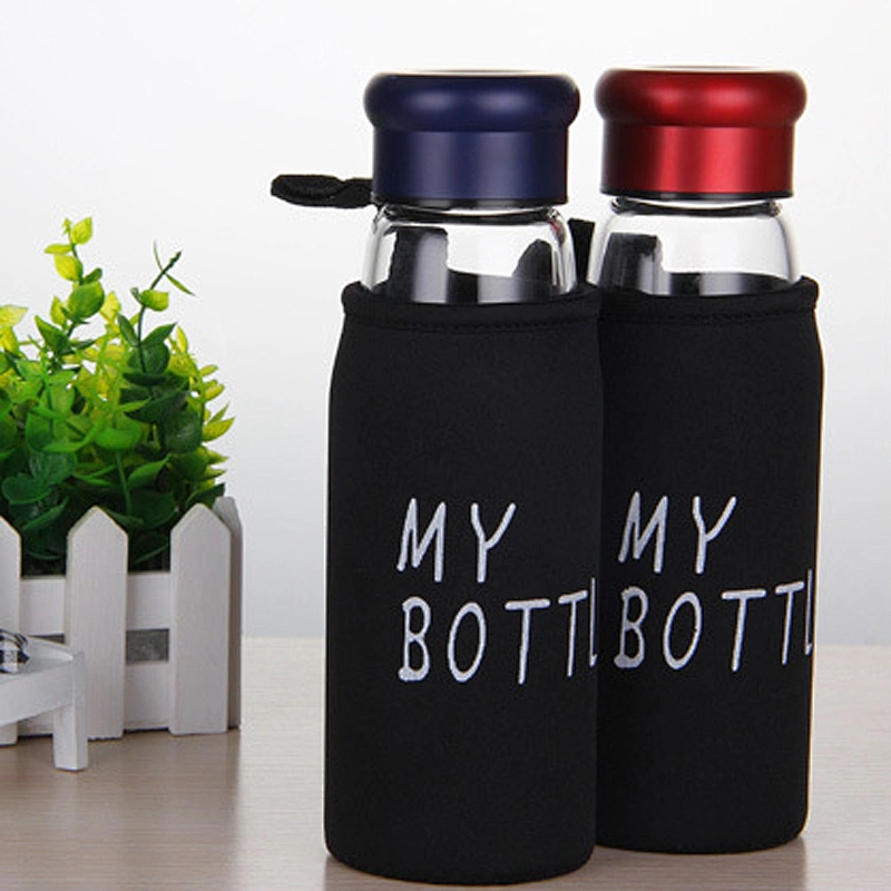 Wholesale Delicate Glass Flask 550ml High Borosilicate Fruit Juice Glass Bottle Quality Transparent Water Cup
