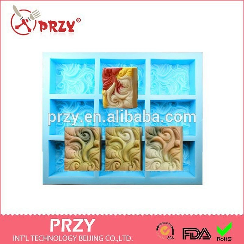 9 Cavity Wave silicone mold,silicone tray mold, Silicone wavy molds