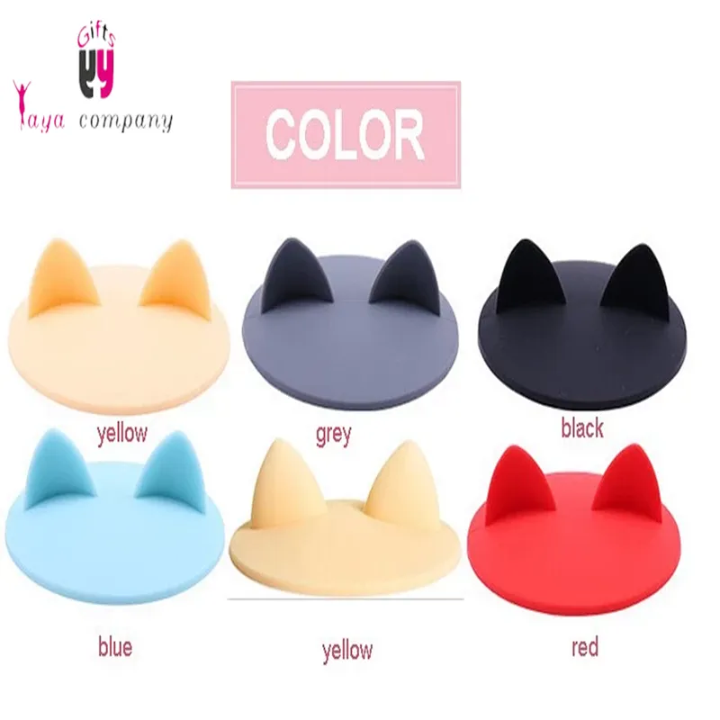 Cute cat ears Silicone FDA Glass coffee lid