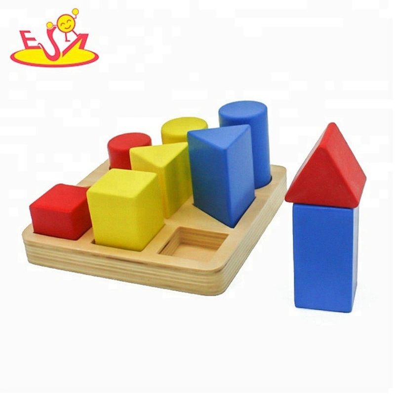 High quality baby teaching aids wooden montessori cylinder blocks for 3+ ages W14G007