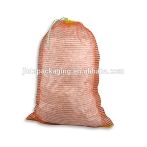 Orange PE raschel plastic mesh bags for packing seafood shopping bag made in China