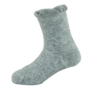 High Quality Cheap Loose Cuff Rib Top Dots Melange Grey Color Cotton Baby Socks