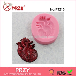 F3210 Anatomical Heart Mold Silicone Mould Resin Chocolate Fondant Clay Wax