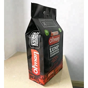 Square bottom heavy duty pp woven BBQ charcoal bag packing 5kg 10kg with punch handle