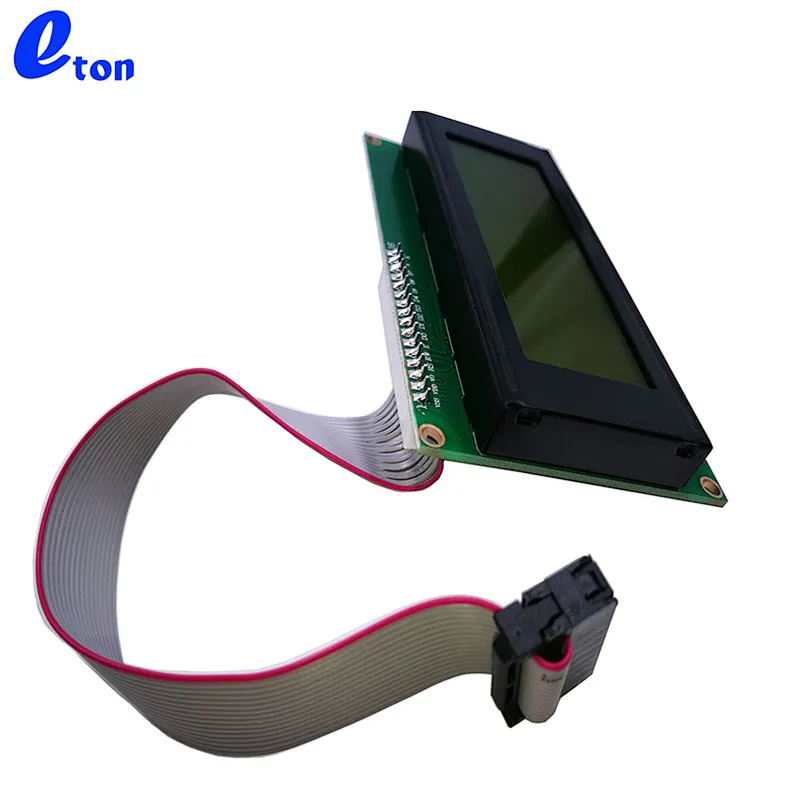 high quality yellow green 2004 20x4  LCD display module with cable