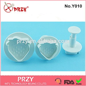 Eco-friendly Y010 strawberry fondant gum paste cutters