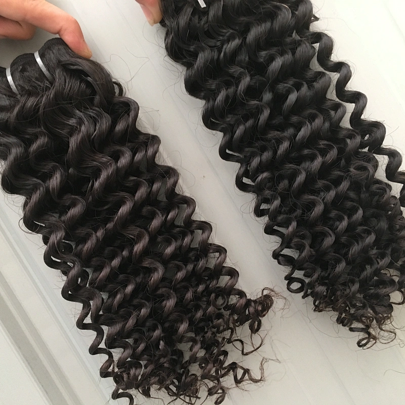 Dropshipping large quantities kinky curly hair extension human hair cuticle aligned peruvian hair weaving