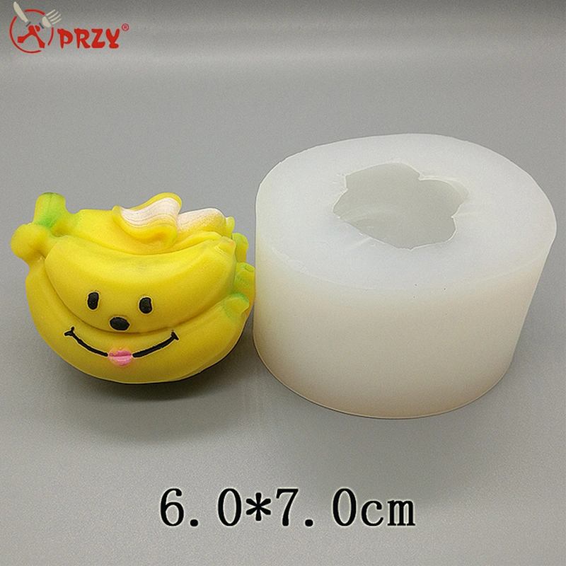 3D cartoon banana apple pineapple grape orange fruit soap mold handmade cake mold mousse silicone mould