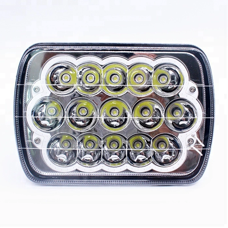 Lightech 45W Jeep Red Blue White Yellow Halo Ring front lights 5x7 led headlight