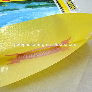 100% new material transparent large pp woven grain sacks, rice bags with plastic 50kg 25kg