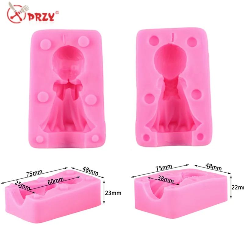 3D Boy Girl Angel Silicone Candle Mold Fondant Cake Decorating Mould Baby Silicone Soap Molds