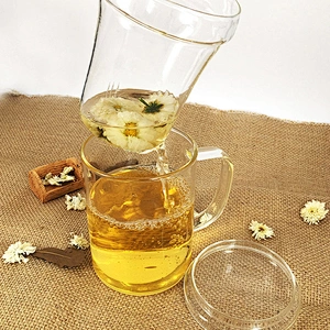 Borosilicate Straight Glass Tea Cup With Lid&Strainer 450ml