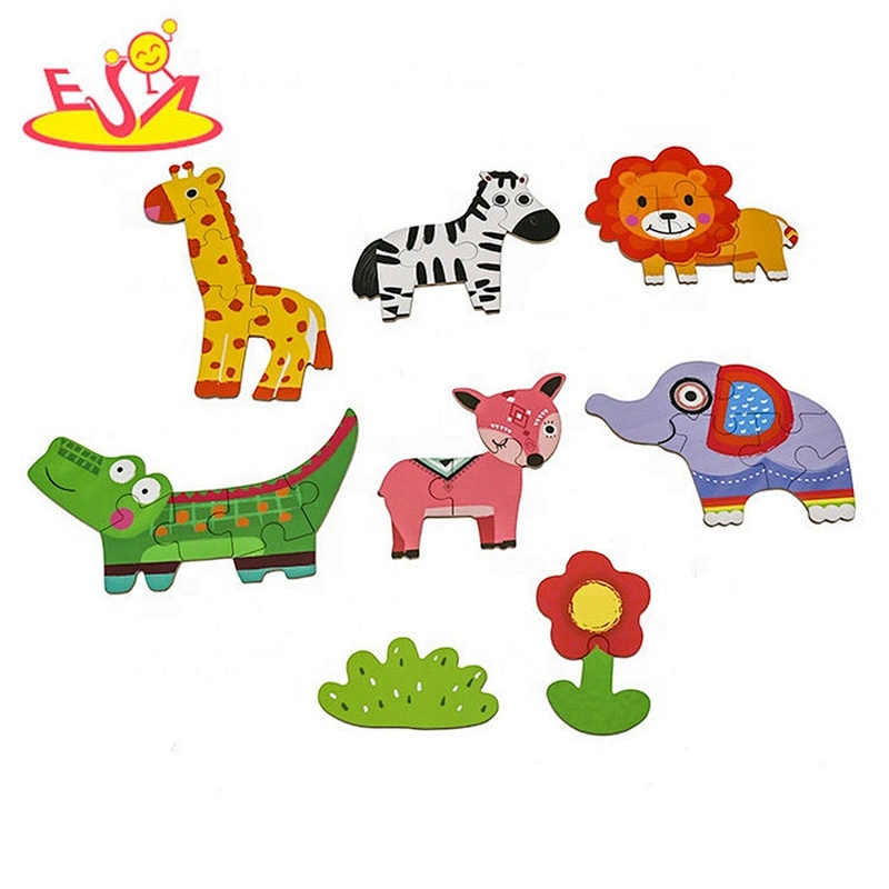 2019 Mosaic design children wooden animal puzzle games for wholesale W14N011