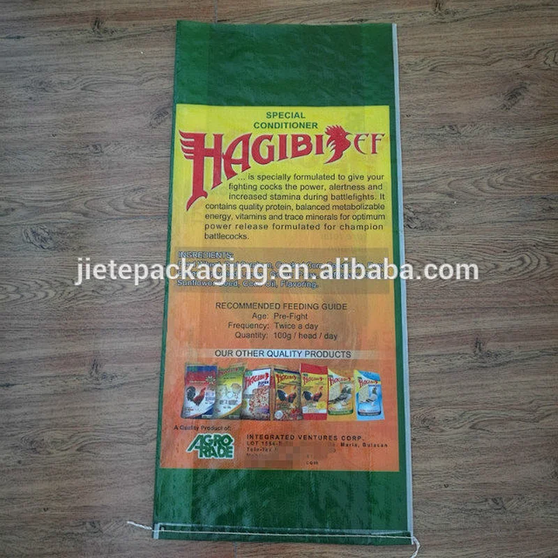 25kg design printing plastic feed bag wholesale poultry,chicke,duck,bird,cow,sheep,horse