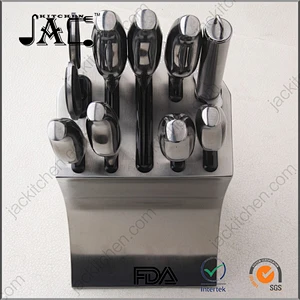 Stainless Steel Butcher Knife Set include Acrylic Stand