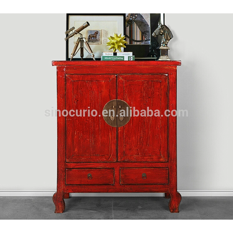 chinese antique style wooden painted storage cabinet design