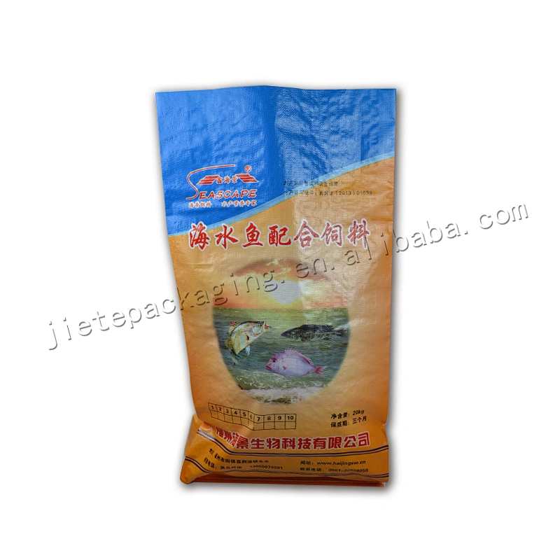 20kg design printing plastic bopp laminated fish feed packing bag for fish meal, pupa powder, bone meal, shellfish