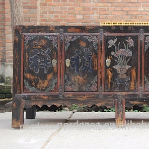 Chinese antique original cabinet with carving
