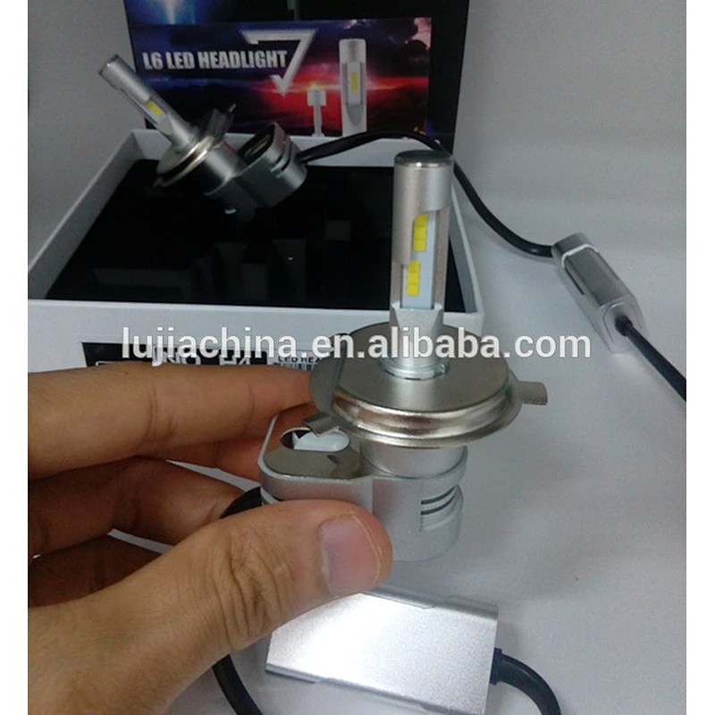 Popular auto h4 led headlight HB4 9003 turbo fan all in one t5 cob P7 h11 9005 h7 6000lm car motorcycle Lujia headlight bulb