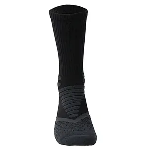 men's black free terry sport basketball socks