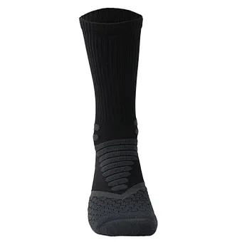 men's black free terry sport basketball socks