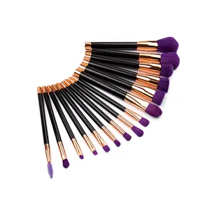 2018 hot sell soft makeup brush set with 15pcs professional makeup brush