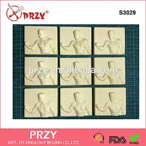 S3029 9 cavities sexy muscle men silicone soap mold handmade soap molds