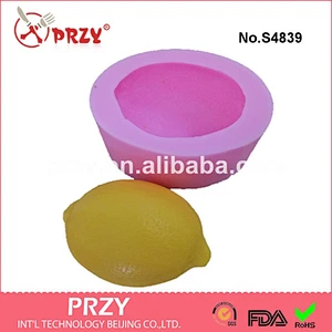 S4839 Hot Sale lemon Shapes Silicone Cake Baking Mould Cute Fruits silicone soap molds
